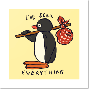 pingu penguin leaving / i've seen everything meme Posters and Art